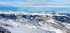 Winter with ski slopes of kaprun resort photo