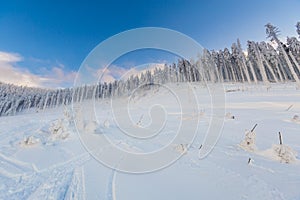 Winter skitour trekking Beskidy mountains photo