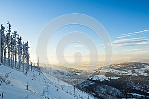 Winter skitour trekking Beskidy mountains photo