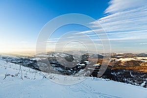 Winter skitour trekking Beskidy mountains photo