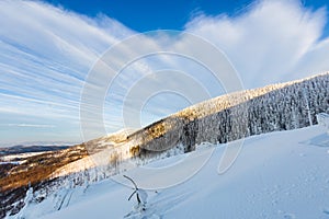 Winter skitour trekking Beskidy mountains photo