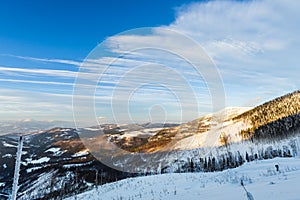 Winter skitour trekking Beskidy mountains photo