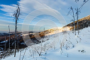 Winter skitour trekking Beskidy mountains photo