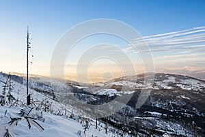 Winter skitour trekking Beskidy mountains photo