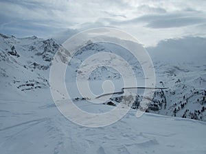 Winter skitouring adventure in granastpitzgruppe mountains in austrian alps