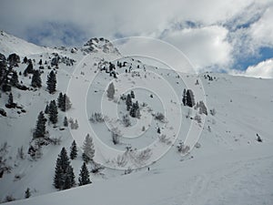 Winter skitouring and climbing in austrian alps