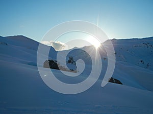 Winter skitouring and climbing in austrian alps