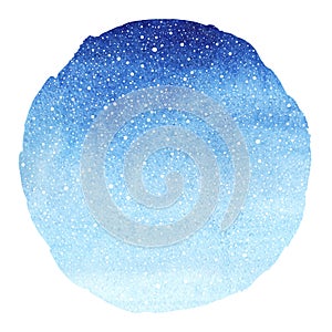 Winter sky round gradient blue watercolor background photo