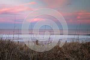 Winter Sky at Sunset over Dunes and Ocean OBX