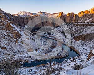 Winter in Smith Rock State Park in Oregon