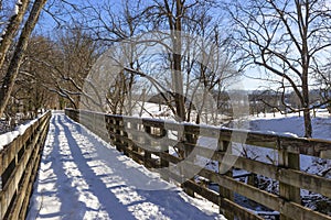 Winter snow in Abingdon, Virginia, USA