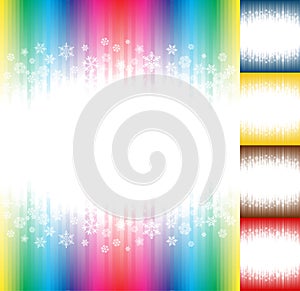 Winter snow abstract rainbow colours background