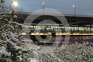 Winter snow-covered cityscape. Moscow, Russia