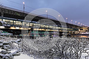 Winter snow-covered cityscape. Moscow, Russia