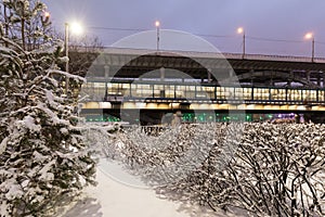 Winter snow-covered cityscape. Moscow, Russia