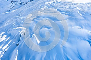 Winter snow covered glacier