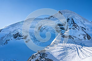 Winter snow covered mountain, Saas-Fee, Switzerland