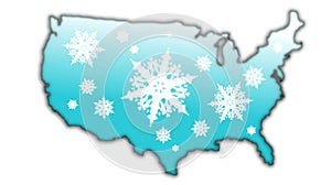 Winter snow flake Map USA