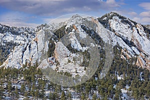 Winter, Snow Flocked Flatirons