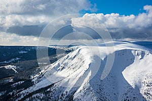 Winter with snow in the Giant Mountains, Czech Republic