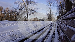 Winter snow in Gorky park