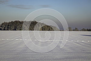 Winter and snow in Gulpen, a village in the bocage landscape of South Limburg, the Netherlands