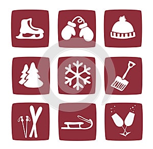 Winter and snow icons set