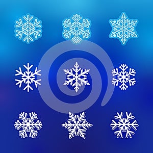 Winter snow line icons