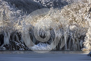 Winter-snow in Plitvice Lakes, Croatia