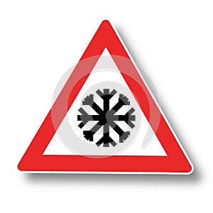 Winter snow road sign in concept abstract picture. Business artwork vector graphics