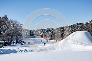 Winter snow scene in Jingyuetan National Forest Park