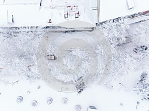 Winter snow scene in Lushan Mountain Lu 5A National Park Scenic Area  Jiujiang, Jiangxi, China