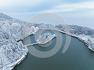 Winter snow scene in Lushan Mountain Lu 5A National Park Scenic Area  Jiujiang, Jiangxi, China