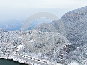 Winter snow scene in Lushan Mountain Lu 5A National Park Scenic Area  Jiujiang, Jiangxi, China