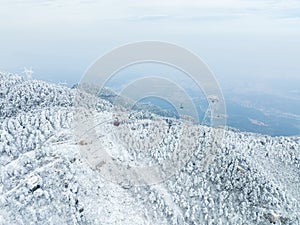 Winter snow scene in Lushan Mountain Lu 5A National Park Scenic Area  Jiujiang, Jiangxi, China