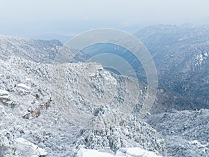 Winter snow scene in Lushan Mountain Lu 5A National Park Scenic Area  Jiujiang, Jiangxi, China