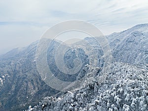 Winter snow scene in Lushan Mountain Lu 5A National Park Scenic Area  Jiujiang, Jiangxi, China