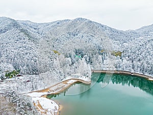 Winter snow scene in Lushan Mountain Lu 5A National Park Scenic Area  Jiujiang, Jiangxi, China