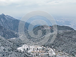 Winter snow scene in Lushan Mountain Lu 5A National Park Scenic Area  Jiujiang, Jiangxi, China