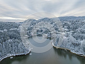 Winter snow scene in Lushan Mountain Lu National Park Scenic Area, Jiujiang, Jiangxi, China