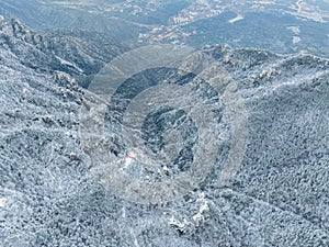 Winter snow scene in Lushan Mountain Lu National Park Scenic Area, Jiujiang, Jiangxi, China