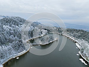 Winter snow scene in Lushan Mountain Lu National Park Scenic Area, Jiujiang, Jiangxi, China