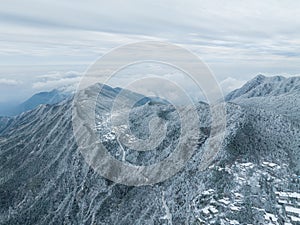 Winter snow scene in Lushan Mountain Lu National Park Scenic Area, Jiujiang, Jiangxi, China