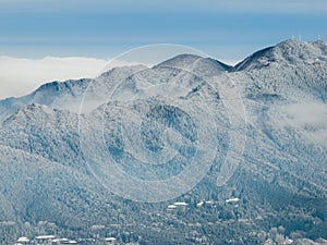 Winter snow scene in Lushan Mountain Lu National Park Scenic Area, Jiujiang, Jiangxi, China