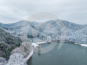 Winter snow scene in Lushan Mountain Lu National Park Scenic Area, Jiujiang, Jiangxi, China