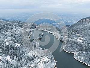 Winter snow scene in Lushan Mountain Lu National Park Scenic Area, Jiujiang, Jiangxi, China