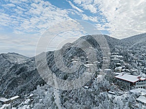 Winter snow scene in Lushan Mountain Lu National Park Scenic Area, Jiujiang, Jiangxi, China