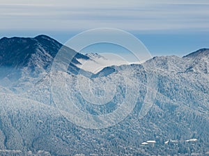 Winter snow scene in Lushan Mountain Lu National Park Scenic Area, Jiujiang, Jiangxi, China