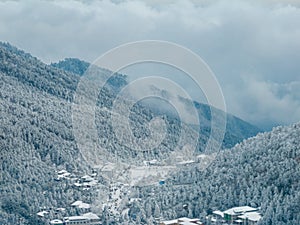 Winter snow scene in Lushan Mountain Lu National Park Scenic Area, Jiujiang, Jiangxi, China