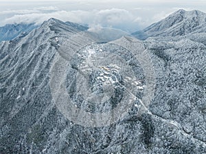 Winter snow scene in Lushan Mountain Lu National Park Scenic Area, Jiujiang, Jiangxi, China